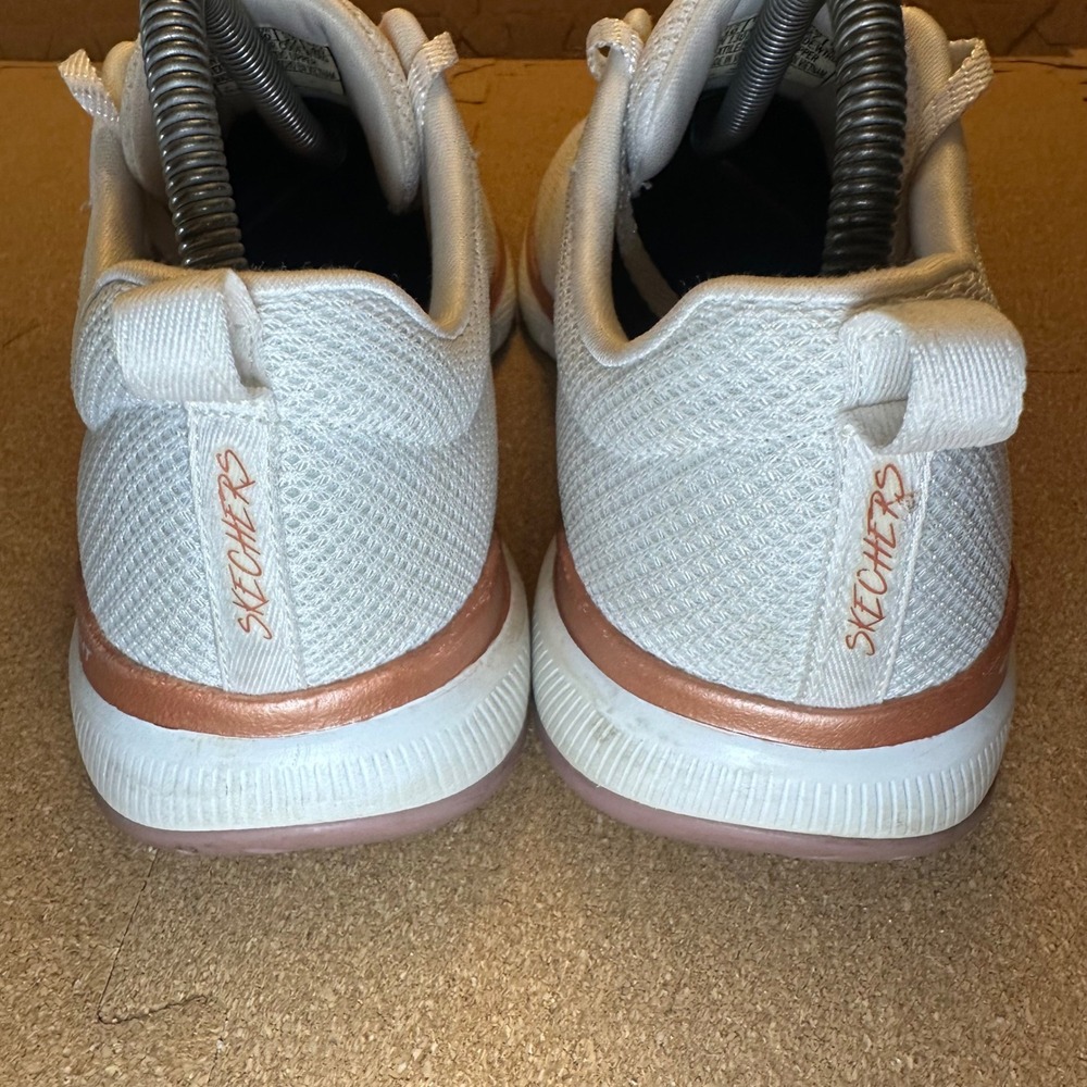 Skechers Flex Appeal 3.0 Women's Size 10 Insiders White Rose Gold Sneakers 13070 - Picture 7 of 11